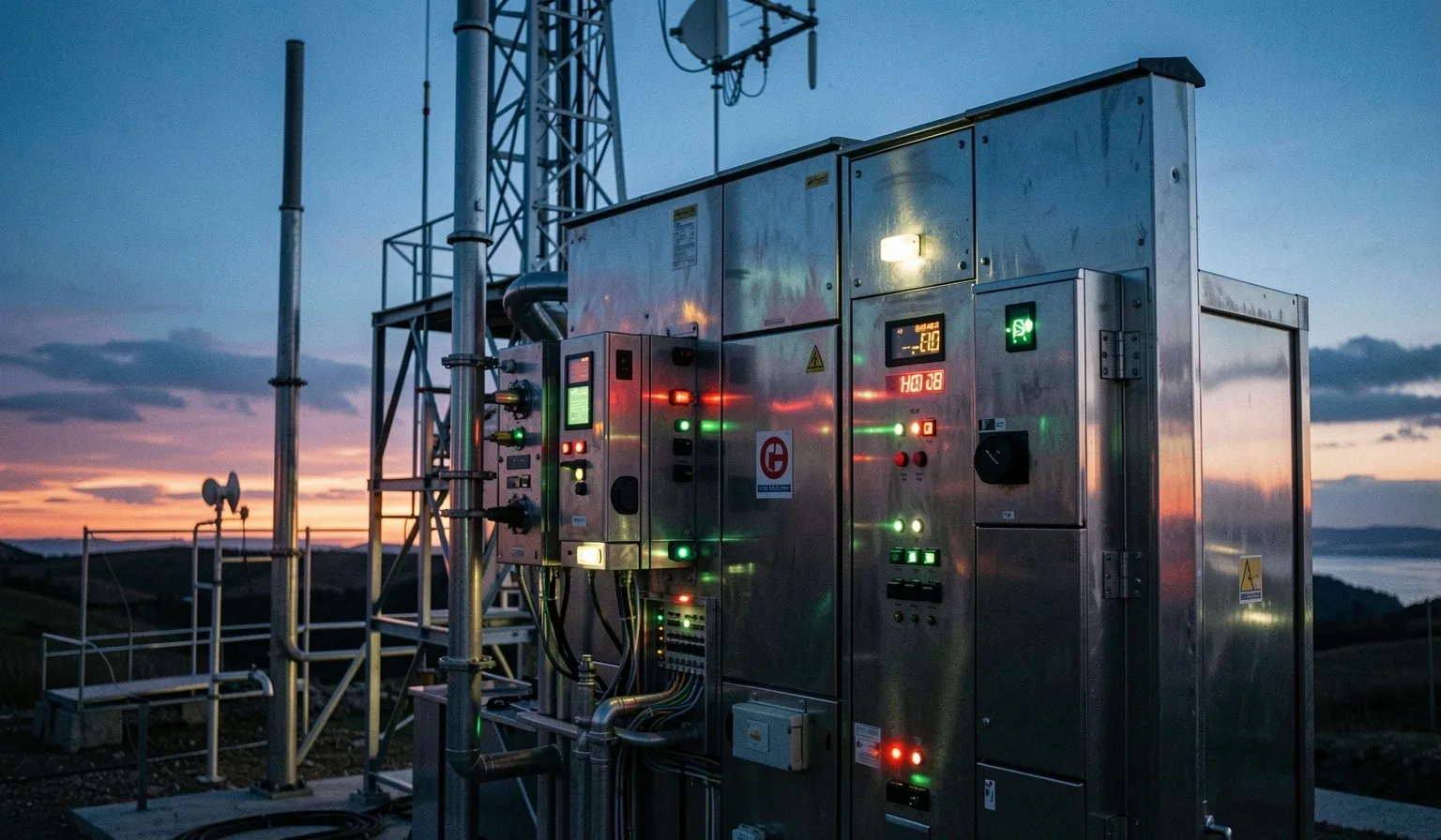 Signal infrastructure at twilight